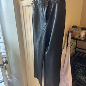 Aritzia Black Faux Leather Pants